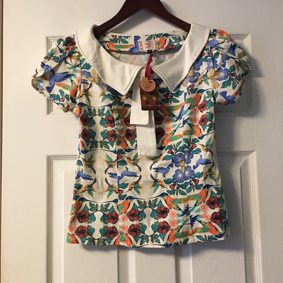 Dancing Days by Banned Mandala Vintage Retro Top Shirt Blouse NWT Size M - Picture 3 of 10